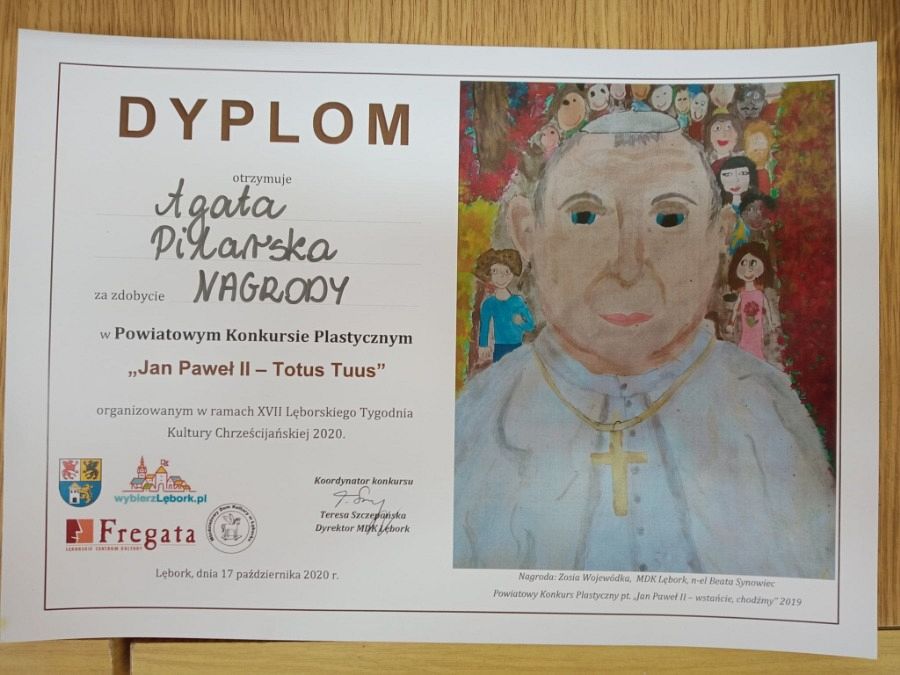  Grafika #0: Sukces Agaty Pilarskiej uczennicy kl. 1a