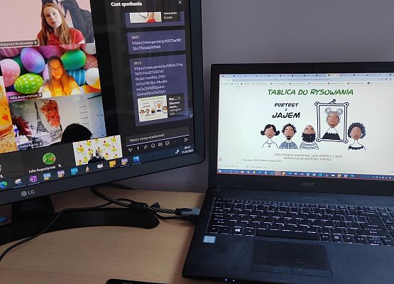 Portret z jajem grafika