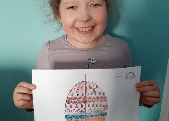 Rysunek z pisanką grafika