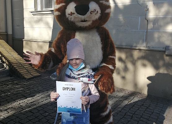 Agata podczas odbioru nagrody