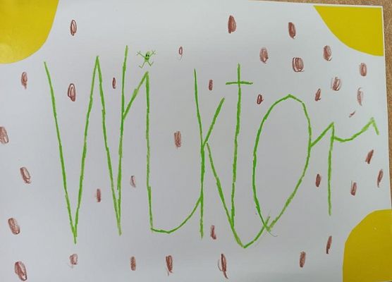 imię Wiktor ozdobione kropkami