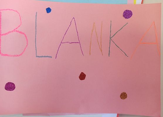 imię Blanka ozdobione kropkami