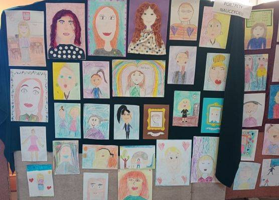 portrety nauczycieli, klasa I b