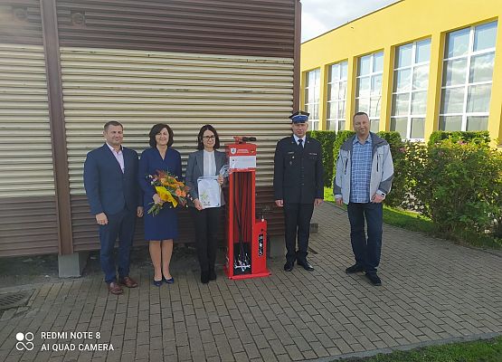 goście, dyrekcja przy stacji rowerowej