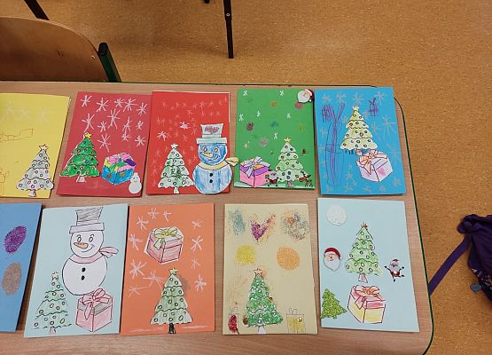 laurki wykonane przez uczniów klasy 1c