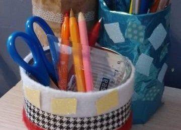 organizer z trzech puszek