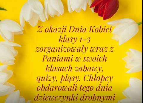 Grafika 2: Dzień Kobiet w klasach 1-3