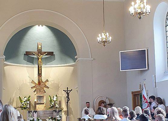 Msza w kościele w Nowej Wsi Lęborskiej