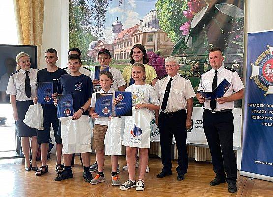 Kajetan Garbaczewski podczas krajowego finału Ogólnopolskiego Turnieju Wiedzy Pożarniczej