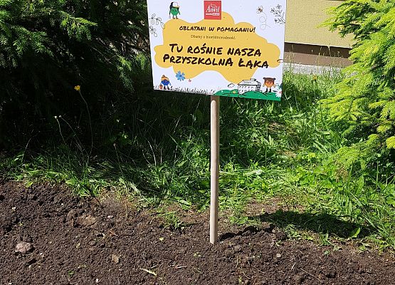 tabliczka informacyjna o łące