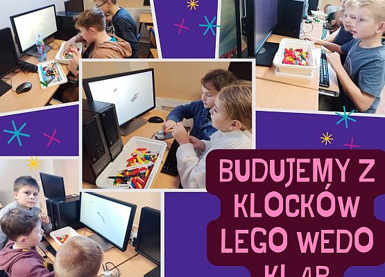 klasa 4b buduje z klocków lego