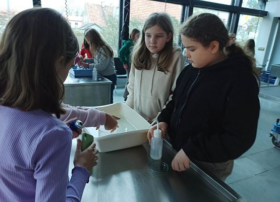 Marta Oliwia i Maja podczas zajęć