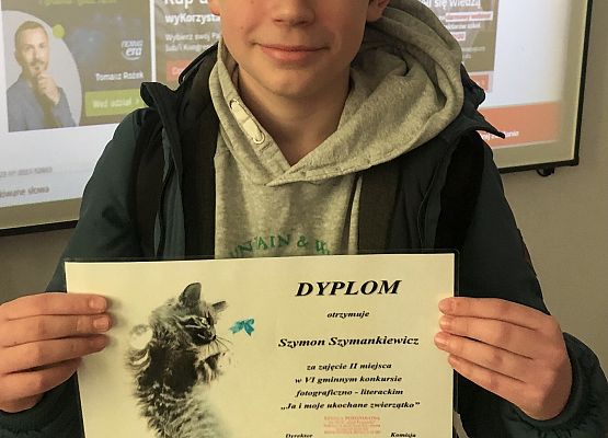 Szymon Szymankiewicz z nagrodą