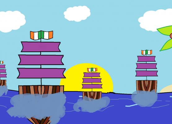 Statki płyną na morzu