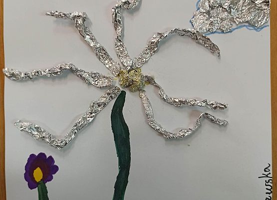 kwiatek z folii alumioniowej