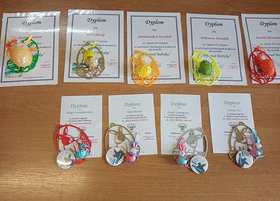 dyplomy za udział w świetlicowych konkursach plastycznych