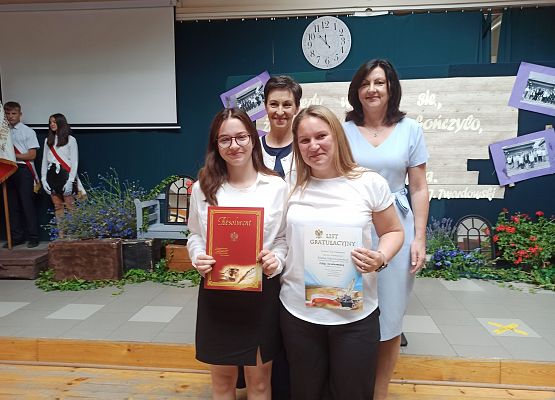 Zosia podczas rozdania świadectw