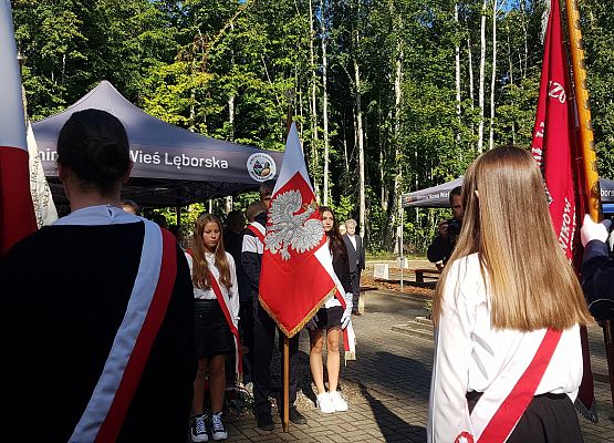 Poczet sztandarowy podczas uroczystości
