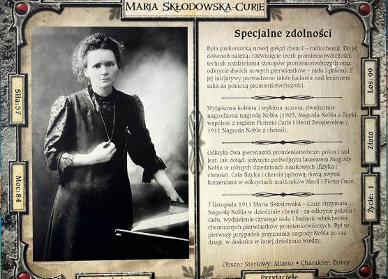 Karta postaci Maria Skłodowska Curie