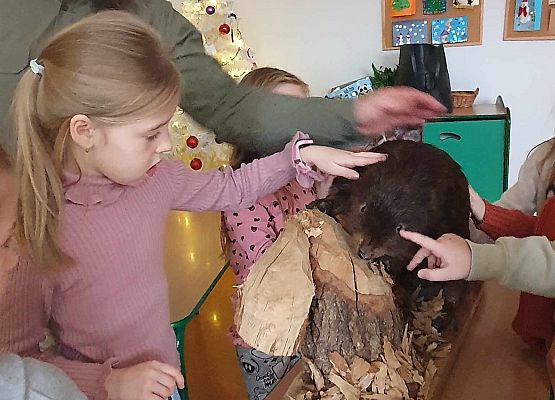 Grafika 2: Spotkanie przyrodnicze uczniów klas I-III z leśnikiem