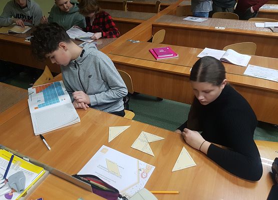 Kornelia i Antek układają układankę dotyczącą wartościowości grupy OH.