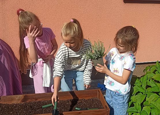 dziewczynki sadzą rośliny