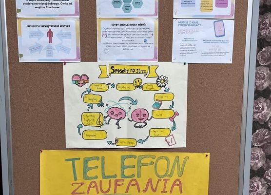 Tablica z informacjami na temat zdrowia psychicznego