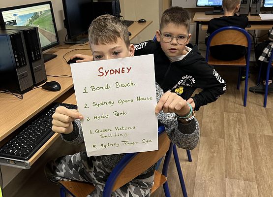 uczeń z wybranymi miejscami w Sydney