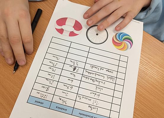 zapisujemy wymiary w tabelce