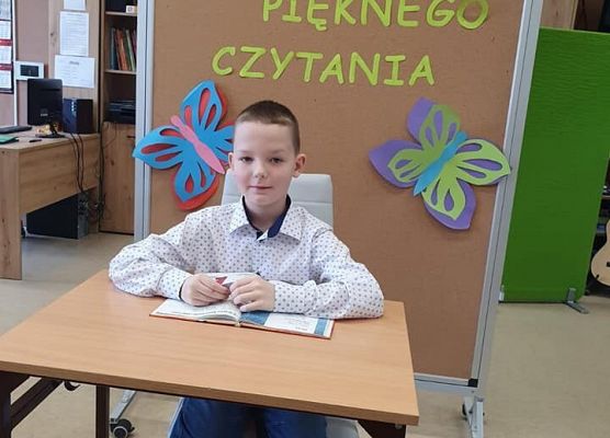 Kacper podczas konkursu