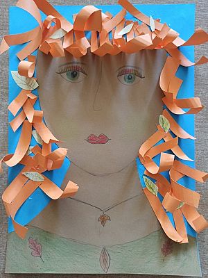 PANI JESIEŃ Z PAPIEROWYMI LOKAMI