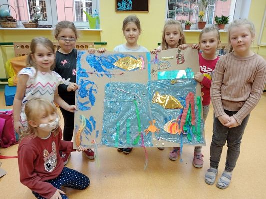  Grafika #0: Podwodny Świat - praca zespołowa dzieci z klasy I a