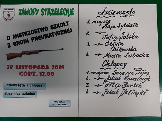  Grafika #30: Zawody strzeleckie o mistrzostwo szkoły z broni pneumatycznej