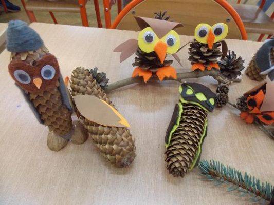  Grafika #4: Sowy z szyszek