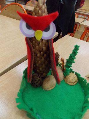  Grafika #5: Sowy z szyszek