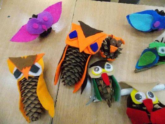  Grafika #8: Sowy z szyszek