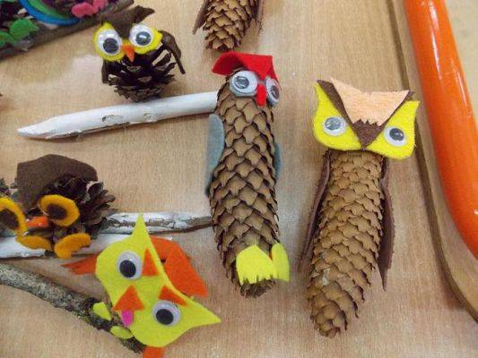  Grafika #9: Sowy z szyszek